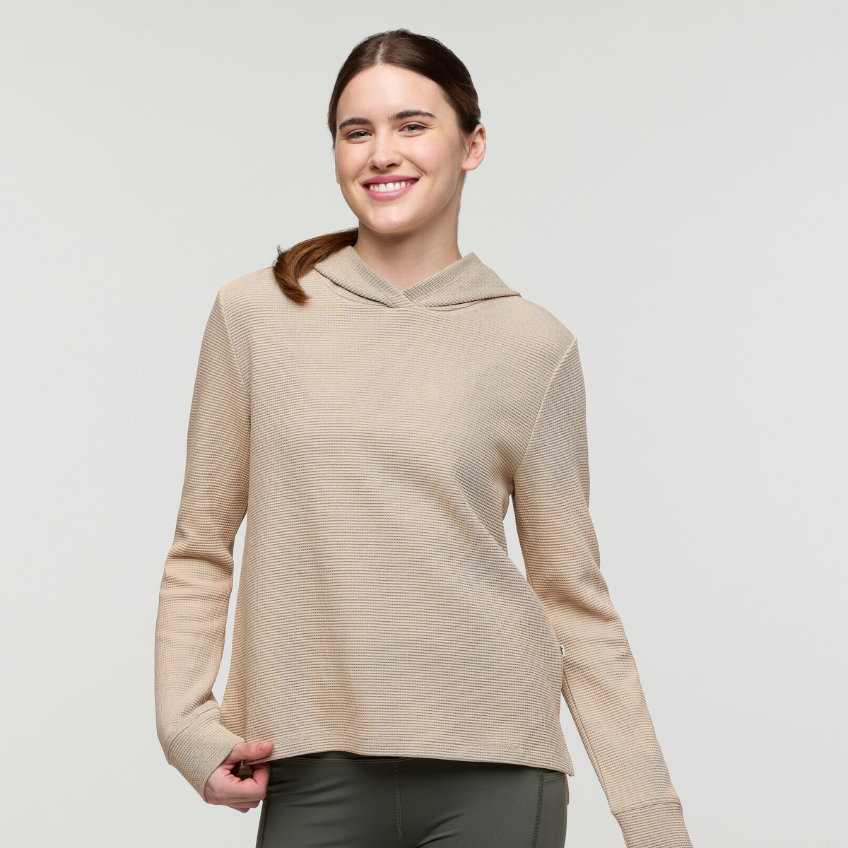 Atajo Long Sleeve Waffle Hoodie   Women's