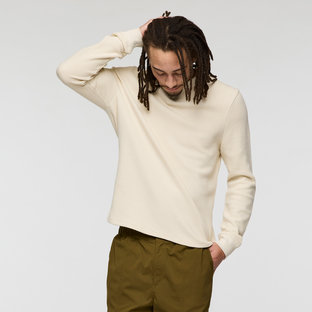 Atajo Long Sleeve Waffle Henley   Men's